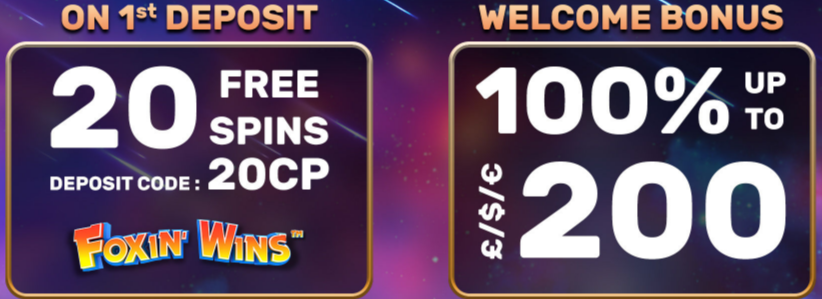 Welcome offer and deposit online