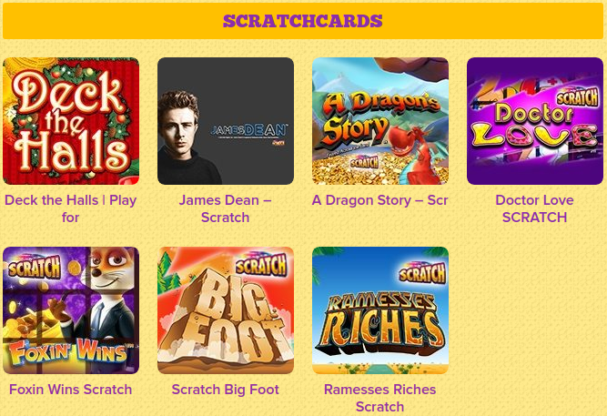 online slots and scratchcards